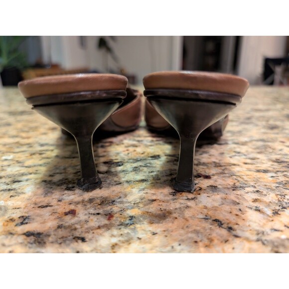 Gucci Vintage Tom Ford Era Brown Leather Black Horsebit Kitten Heel Mule Sz 7 B - Picture 4 of 8